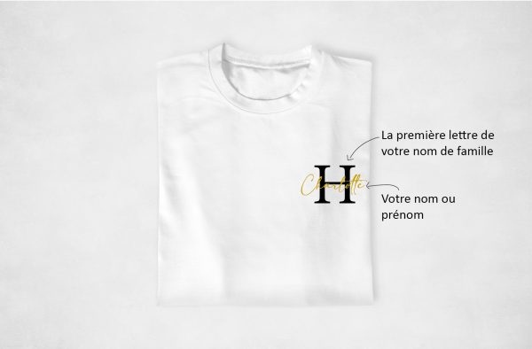 T-shirt couple – Nom de Famille + Nom ou Prenom