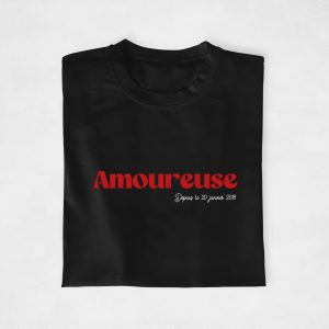 T-shirt couple personnalisable – Amoureux(se) depuis + Date T-shirt couple personnalisable – Amoureux(se) depuis + Date