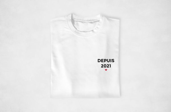 T-shirt couple personnalisable – Depuis + Annee