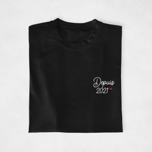 T shirt couple personnalisable Depuis Annee Design 2