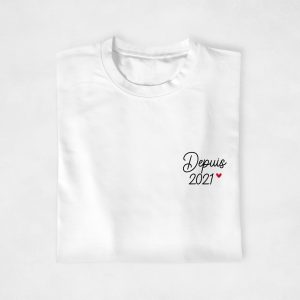 T shirt couple personnalisable Depuis Annee Design 3