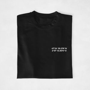 T shirt couple personnalisable Latitude Longitude 4