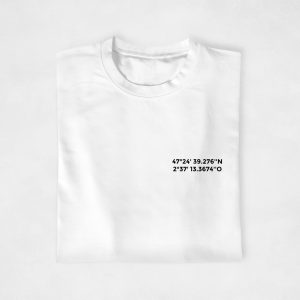 T shirt couple personnalisable Latitude Longitude 5