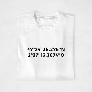 T shirt couple personnalisable Latitude Longitude 6