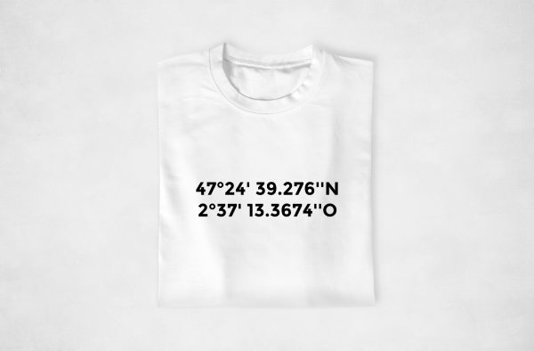 T-shirt couple personnalisable – Latitude Longitude