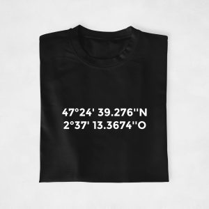 T shirt couple personnalisable Latitude Longitude 7