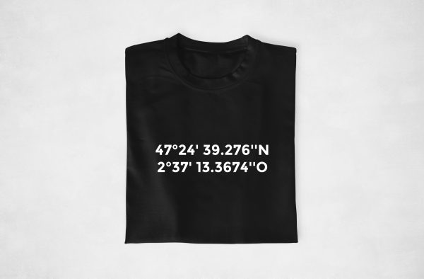 T-shirt couple personnalisable – Latitude Longitude