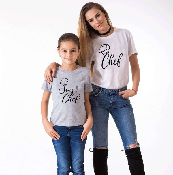 T-shirt parent enfant Chef et Sous-chef