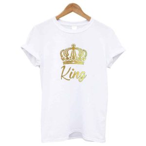 T-shirt pour Couple Mariage Blanc a Manches Courtes