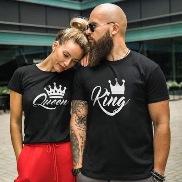 T-shirt pour Couple Mariage a Col Rond