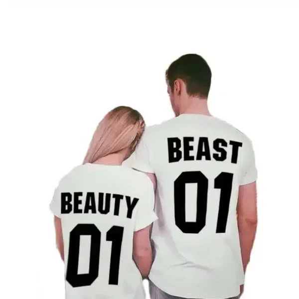 T-shirt pour Couple a Motif de Beauty & Beast