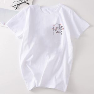 T-shirt pour un Couple Aimable Blanc T-shirt pour un Couple Aimable Blanc