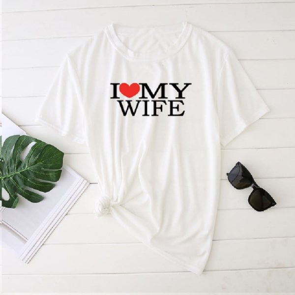 T-shirts Blancs Imprimes pour Couple Amoureux