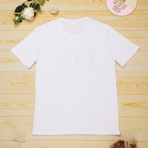 T-shirts Blancs avec Col Rond de Couple