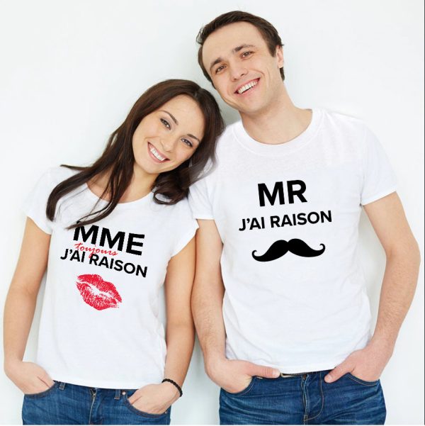 T-shirts Couple Humoristiques – Anniversaires Saint-Valentin  Assortis Moi