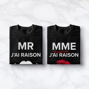 T shirts Couple Humoristiques Anniversaires Saint Valentin Assortis Moi 3