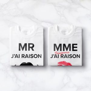 T shirts Couple Humoristiques Anniversaires Saint Valentin Assortis Moi 4