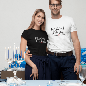 T shirts Couple Mari Femme Ideale Cadeau pour Couples 1