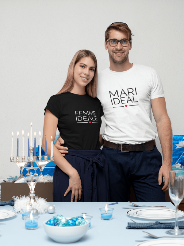 T-shirts Couple Mari & Femme Ideale – Cadeau pour Couples