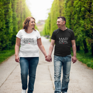 T-shirts Couple Mari & Femme Ideale – Cadeau pour Couples 1 T shirts Couple Mari Femme Ideale Cadeau pour Couples 2