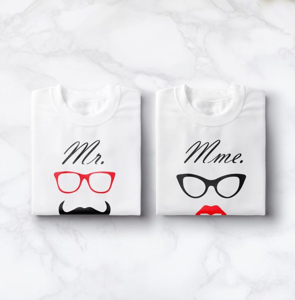 T-shirts Couple Monsieur et Madame  Cadeau Romantique  Assortis Moi