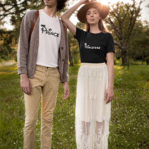 T shirts Couple Prince Princesse Amour et complicite Assortis Moi 1