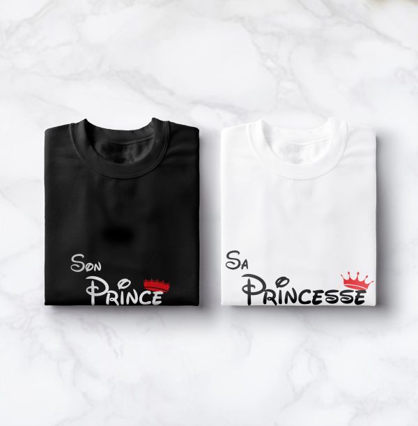 T-shirts Couple Son prince, Sa princesse – Cadeau Romantique  Assortis Moi