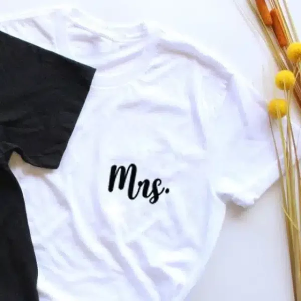 T-shirts a Imprime Mrs Et Mr pour Couple