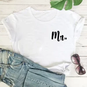 T shirts a Imprime Mrs Et Mr pour Couple 2