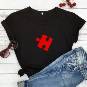T shirts a Motifs de Puzzle pour Couple 1