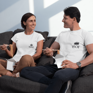T shirts assortis pour Couple Roi et Reine Coeur Assortis Moi 1