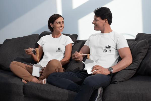 T-shirts assortis pour Couple – Roi et Reine Coeur – Assortis Moi