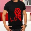 T-shirts de Saint-valentin a Motif Love pour Couple