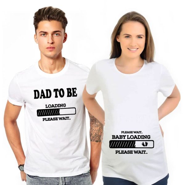 Tee Shirt Couple Bientot Maman et Papa