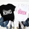 Tee Shirt Couple His Queen Her King