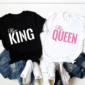 Tee Shirt Couple His Queen Her King Tee Shirt Couple His Queen Her King