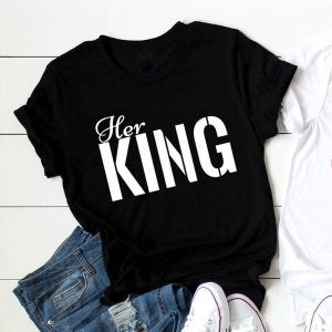 Tee Shirt Couple His Queen Her King