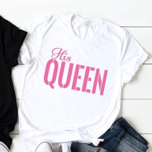 Tee Shirt Couple His Queen Her King 3