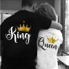 Tee Shirt Couple Queen King Couronne Or