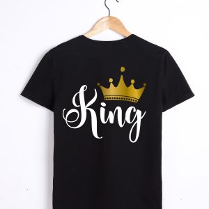 Tee Shirt Couple Queen King Couronne Or