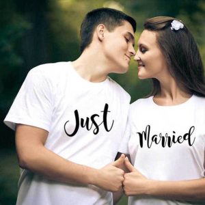 Tee Shirt Just Married Couple 1