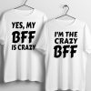 Tee Shirt Meilleure Amie Crazy BFF