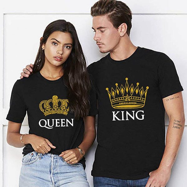 Tee-Shirt Pour Couple King Queen