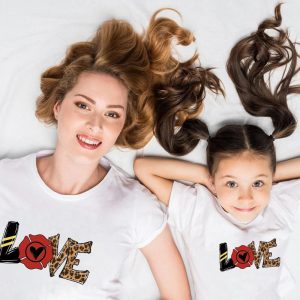 Tee Shirt Pour Mere et Fille LOVE Tee Shirt Pour Mere et Fille LOVE