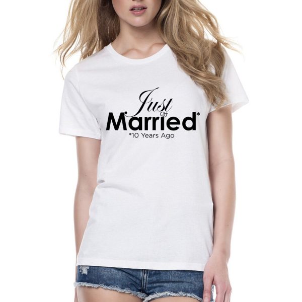Tee Shirt pour Couple Anniversaire de Mariage 10 ans
