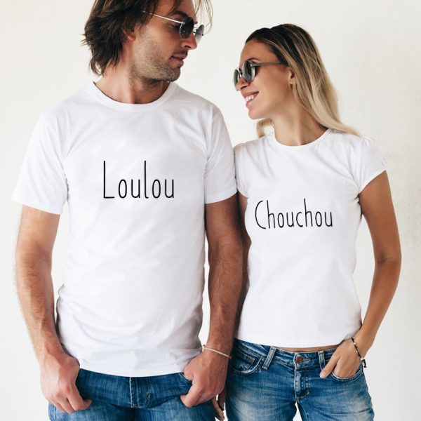 Tee Shirts Couple Chouchou & Loulou – Cadeau Parfait – Assortis Moi