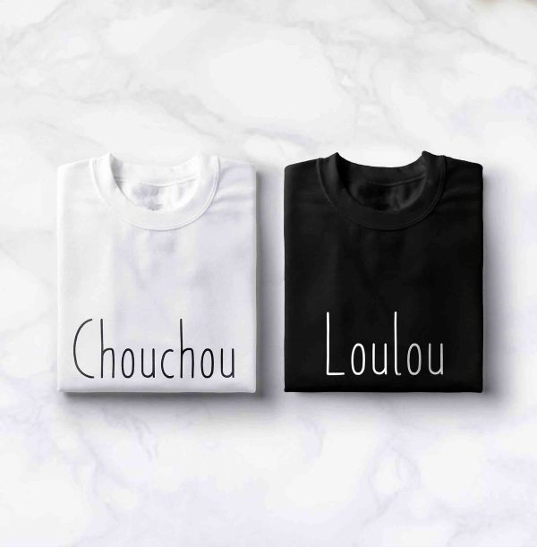 Tee Shirts Couple Chouchou & Loulou – Cadeau Parfait – Assortis Moi