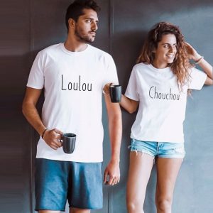 Tee Shirts Couple Chouchou Loulou Cadeau Parfait Assortis Moi 3