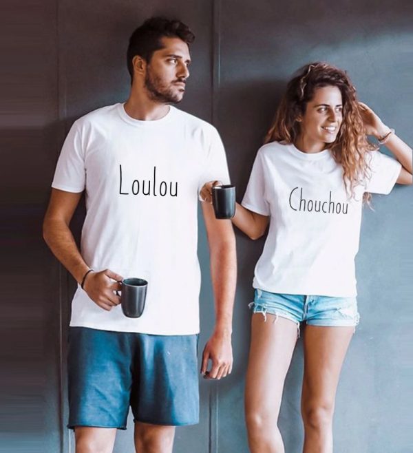 Tee Shirts Couple Chouchou & Loulou – Cadeau Parfait – Assortis Moi