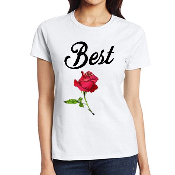 Tee-shirt Best Friends Roses Amies